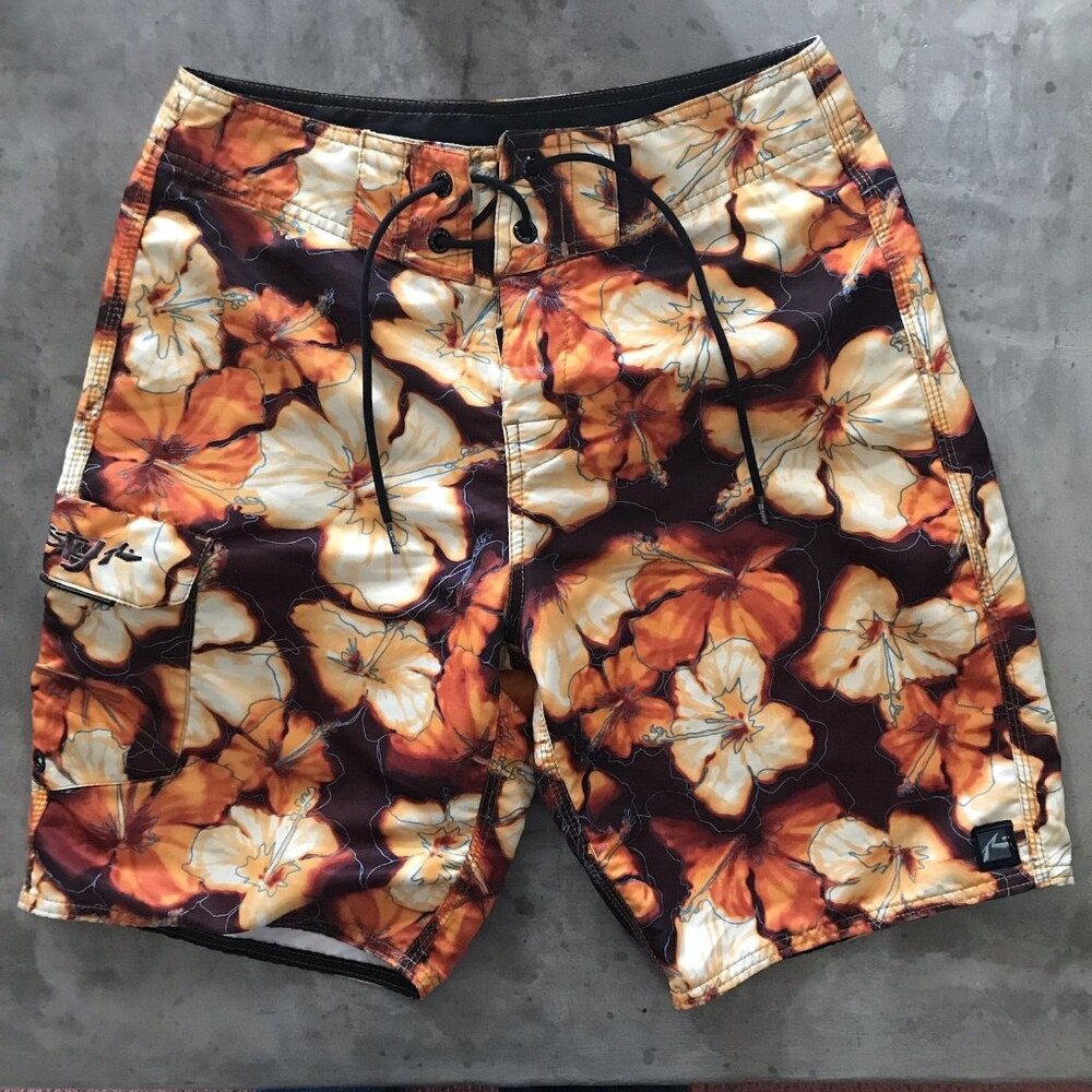 Vintage Rusty Boardshorts Men 28 29 Swim Trunks Surf Swim Beach Tropical 90s Y2K